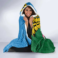 Malampa Fiji Day Hooded Blanket Tropical Tapa Pattern