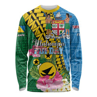 Personalised Malampa Fiji Day Long Sleeve Shirt Tropical Tapa Pattern