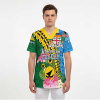 Personalised Malampa Fiji Day Scrub Top Tropical Tapa Pattern LT01 - Polynesian Pride