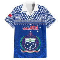 Samoa Rugby Hawaiian Shirt Manu Samoa Polynesian Tatoo Pattern LT01 Blue - Polynesian Pride