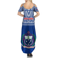 Samoa Rugby Summer Maxi Dress Manu Samoa Polynesian Tatoo Pattern LT01 - Polynesian Pride