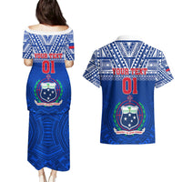 Custom Samoa Rugby Couples Matching Puletasi Dress and Hawaiian Shirt Manu Samoa Polynesian Tatoo Pattern LT01 - Polynesian Pride