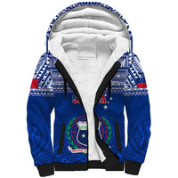 Custom Samoa Rugby Sherpa Hoodie Manu Samoa Polynesian Tatoo Pattern LT01 Unisex Blue - Polynesian Pride