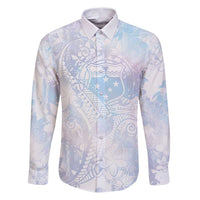 Samoa White Sunday Family Matching Puletasi and Hawaiian Shirt Sweet Pastel Plumeria Floral