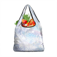 Samoa White Sunday Grocery Bag Sweet Pastel Plumeria Floral