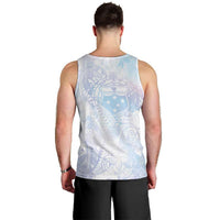 Samoa White Sunday Men Tank Top Sweet Pastel Plumeria Floral