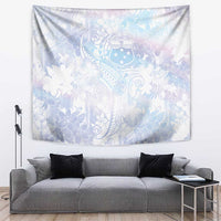 Samoa White Sunday Tapestry Sweet Pastel Plumeria Floral