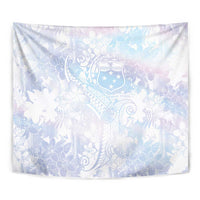 Samoa White Sunday Tapestry Sweet Pastel Plumeria Floral