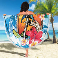 Personalized Aloha Hawaii Skeleton Surfing Beach Blanket Tribal Shark Plumeria LT01 - Polynesian Pride