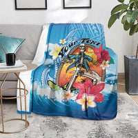 Personalized Aloha Hawaii Skeleton Surfing Blanket Tribal Shark Plumeria LT01 - Polynesian Pride
