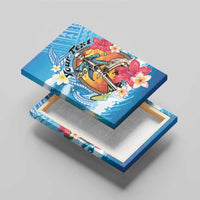 Personalized Aloha Hawaii Skeleton Surfing Canvas Wall Art Tribal Shark Plumeria LT01 - Polynesian Pride