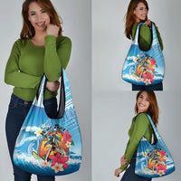 Aloha Hawaii Skeleton Surfing Grocery Bag Tribal Shark Plumeria LT01 - Polynesian Pride