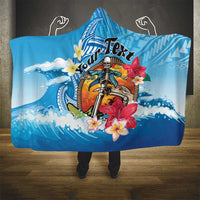 Personalized Aloha Hawaii Skeleton Surfing Hooded Blanket Tribal Shark Plumeria LT01 - Polynesian Pride