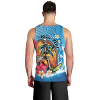 Personalized Aloha Hawaii Skeleton Surfing Men Tank Top Tribal Shark Plumeria LT01 - Polynesian Pride