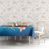 Personalized Aloha Hawaii Skeleton Surfing Tablecloth Tribal Shark Plumeria LT01 - Polynesian Pride