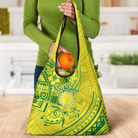 Kia Orana Cook Islands Grocery Bag Turtle Yellow Green Polynesian Pattern LT01 - Polynesian Pride
