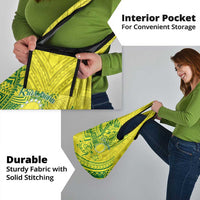 Kia Orana Cook Islands Grocery Bag Turtle Yellow Green Polynesian Pattern LT01 - Polynesian Pride
