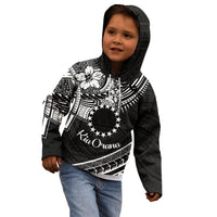 Kia Orana Cook Islands Kid Hoodie Circle Stars With Floral White Pattern LT01 - Polynesian Pride