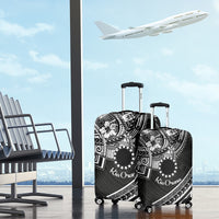 Kia Orana Cook Islands Luggage Cover Circle Stars With Floral White Pattern LT01 - Polynesian Pride