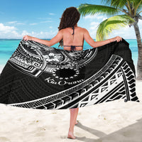 Kia Orana Cook Islands Sarong Circle Stars With Floral White Pattern LT01 - Polynesian Pride