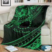 Kia Orana Cook Islands Blanket Circle Stars With Floral Green Pattern LT01 - Polynesian Pride