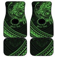 Kia Orana Cook Islands Car Mats Circle Stars With Floral Green Pattern LT01 - Polynesian Pride