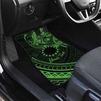 Kia Orana Cook Islands Car Mats Circle Stars With Floral Green Pattern LT01 - Polynesian Pride