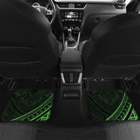 Kia Orana Cook Islands Car Mats Circle Stars With Floral Green Pattern LT01 Set 2pcs - Back Green - Polynesian Pride