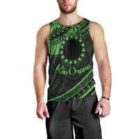 Kia Orana Cook Islands Men Tank Top Circle Stars With Floral Green Pattern LT01 - Polynesian Pride