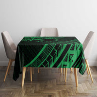 Kia Orana Cook Islands Tablecloth Circle Stars With Floral Green Pattern LT01 - Polynesian Pride