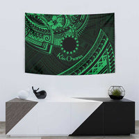 Kia Orana Cook Islands Tapestry Circle Stars With Floral Green Pattern LT01 - Polynesian Pride