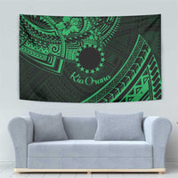 Kia Orana Cook Islands Tapestry Circle Stars With Floral Green Pattern LT01 - Polynesian Pride