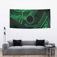 Kia Orana Cook Islands Tapestry Circle Stars With Floral Green Pattern LT01 - Polynesian Pride