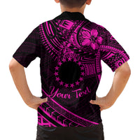 Kia Orana Cook Islands Family Matching Tank Maxi Dress and Hawaiian Shirt Circle Stars With Floral Pink Pattern LT01 - Polynesian Pride