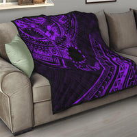 Kia Orana Cook Islands Quilt Circle Stars With Floral Purple Pattern LT01 - Polynesian Pride