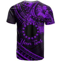 Kia Orana Cook Islands T Shirt Circle Stars With Floral Purple Pattern LT01 - Polynesian Pride