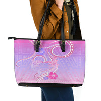 Polynesian Shark Valentine Leather Tote Bag Sweet Unique Version LT01 - Polynesian Pride