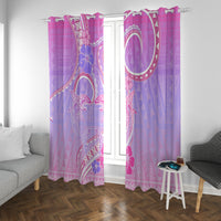 Polynesian Shark Valentine Window Curtain Sweet Unique Version LT01 With Grommets Pink - Polynesian Pride