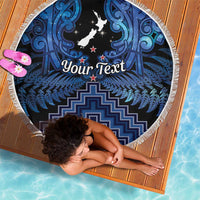 Personalised Aotearoa Matariki Beach Blanket Blue Fern Maori Poutama LT01 - Polynesian Pride