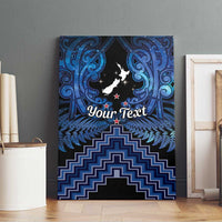 Personalised Aotearoa Matariki Canvas Wall Art Blue Fern Maori Poutama LT01 - Polynesian Pride