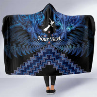 Personalised Aotearoa Matariki Hooded Blanket Blue Fern Maori Poutama LT01 One Size Blue - Polynesian Pride