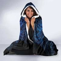 Personalised Aotearoa Matariki Hooded Blanket Blue Fern Maori Poutama LT01 - Polynesian Pride