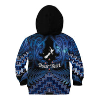 Personalised Aotearoa Matariki Kid Hoodie Blue Fern Maori Poutama LT01 - Polynesian Pride