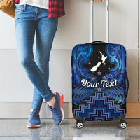 Personalised Aotearoa Matariki Luggage Cover Blue Fern Maori Poutama