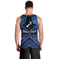 Personalised Aotearoa Matariki Men Tank Top Blue Fern Maori Poutama LT01 - Polynesian Pride