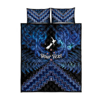 Personalised Aotearoa Matariki Quilt Bed Set Blue Fern Maori Poutama LT01 - Polynesian Pride