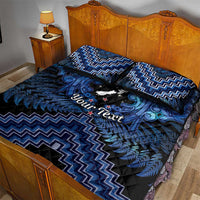 Personalised Aotearoa Matariki Quilt Bed Set Blue Fern Maori Poutama LT01 - Polynesian Pride