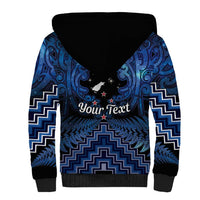 Personalised Aotearoa Matariki Sherpa Hoodie Blue Fern Maori Poutama LT01 - Polynesian Pride