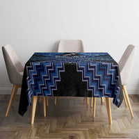 Personalised Aotearoa Matariki Tablecloth Blue Fern Maori Poutama LT01 - Polynesian Pride