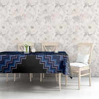 Personalised Aotearoa Matariki Tablecloth Blue Fern Maori Poutama LT01 - Polynesian Pride